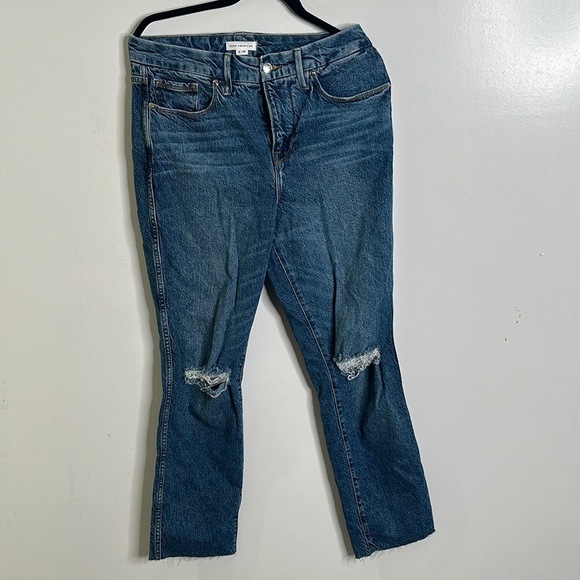 Good Americans blue distressed jeans size 8/29 - Picture 3 of 11